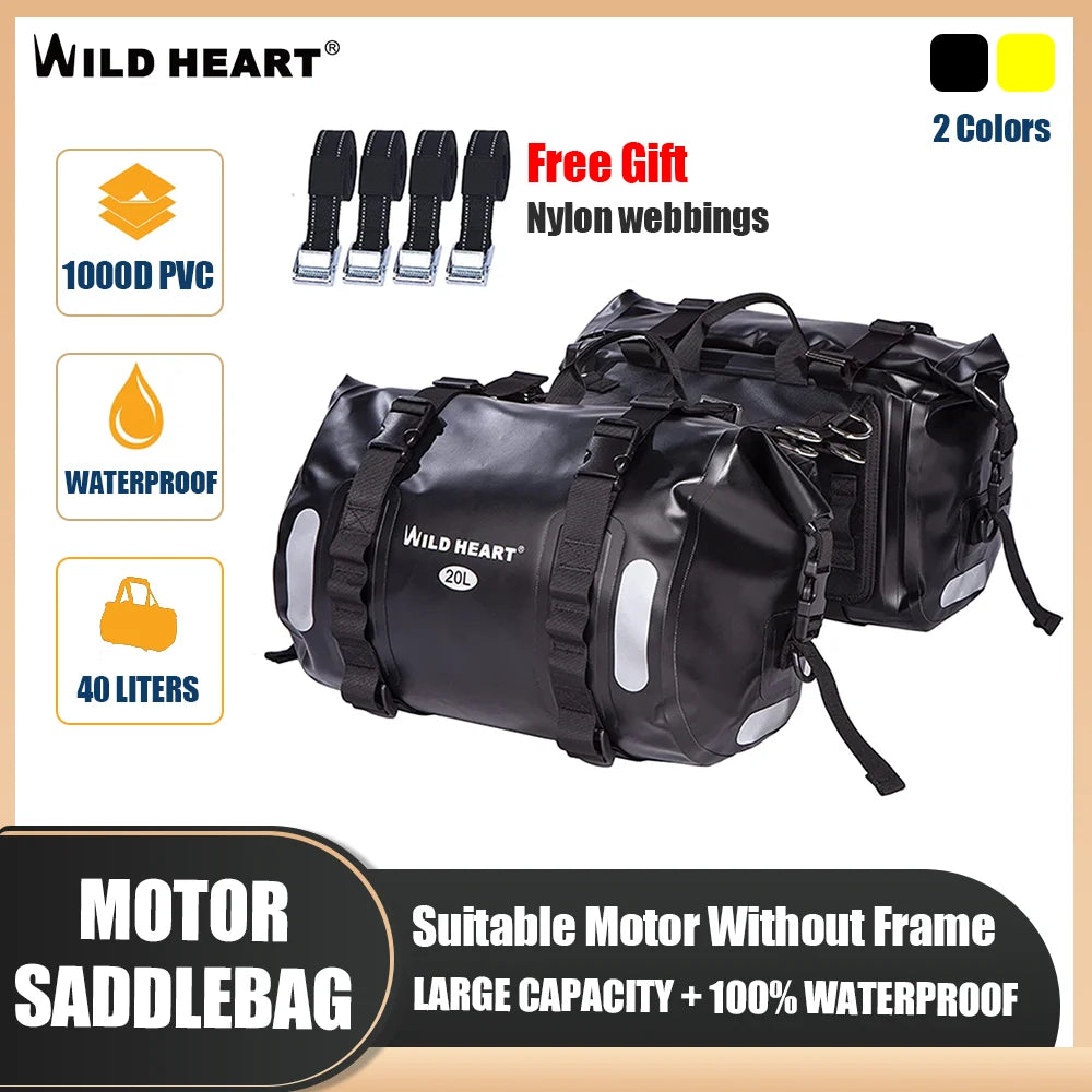 70L Waterproof Motorcycle Tail Bag – U-Shape Travel Luggage for Adventure & Touring