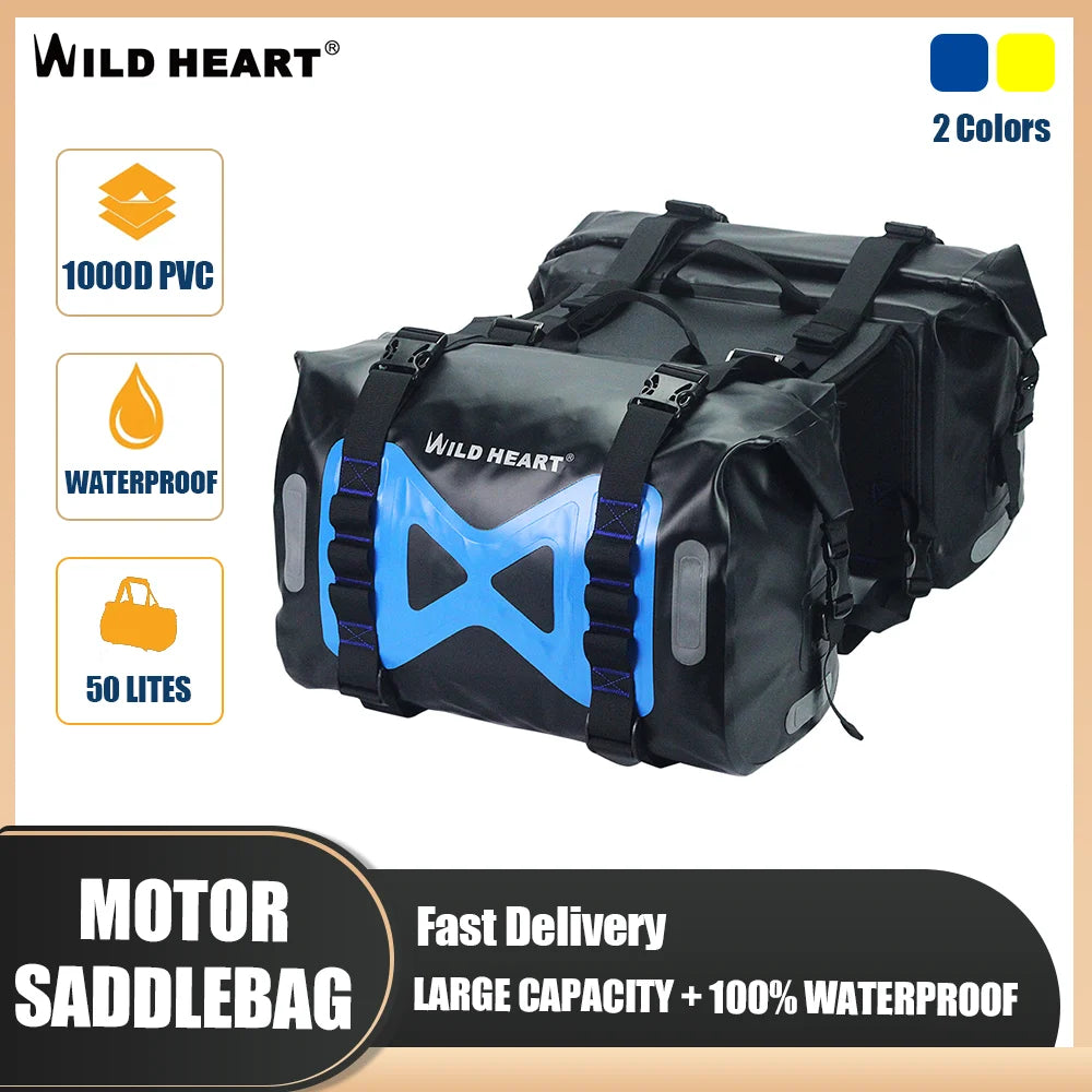 70L Waterproof Motorcycle Tail Bag – U-Shape Travel Luggage for Adventure & Touring