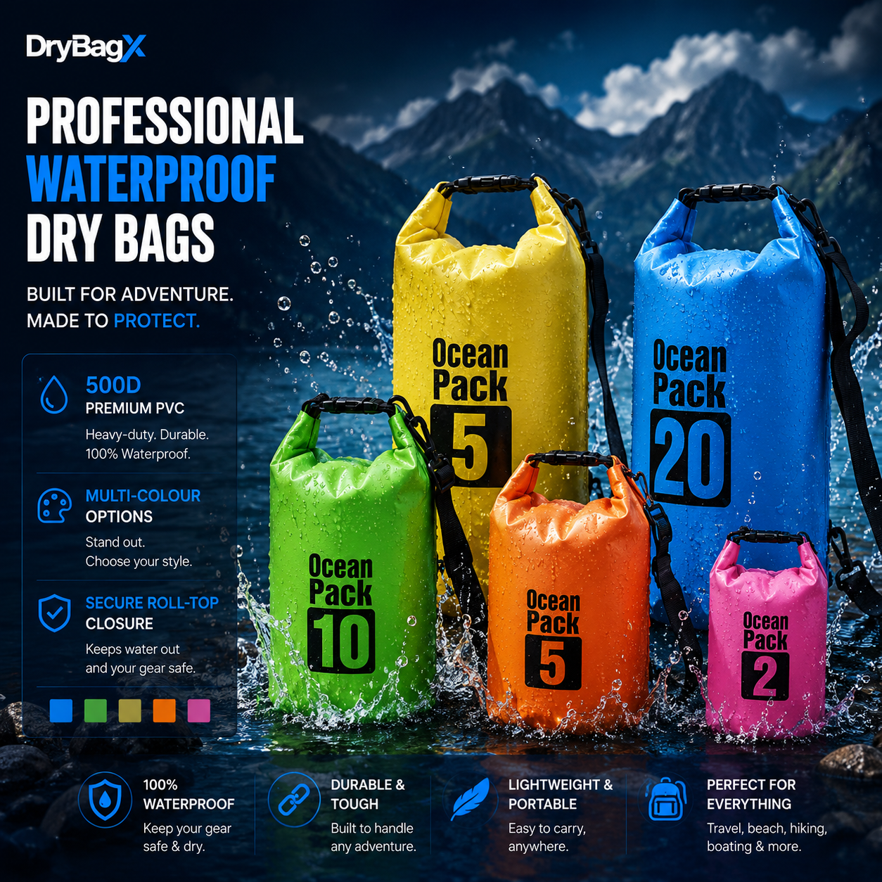 Waterproof Dry Bag 2L/5L/10L/20L/30L