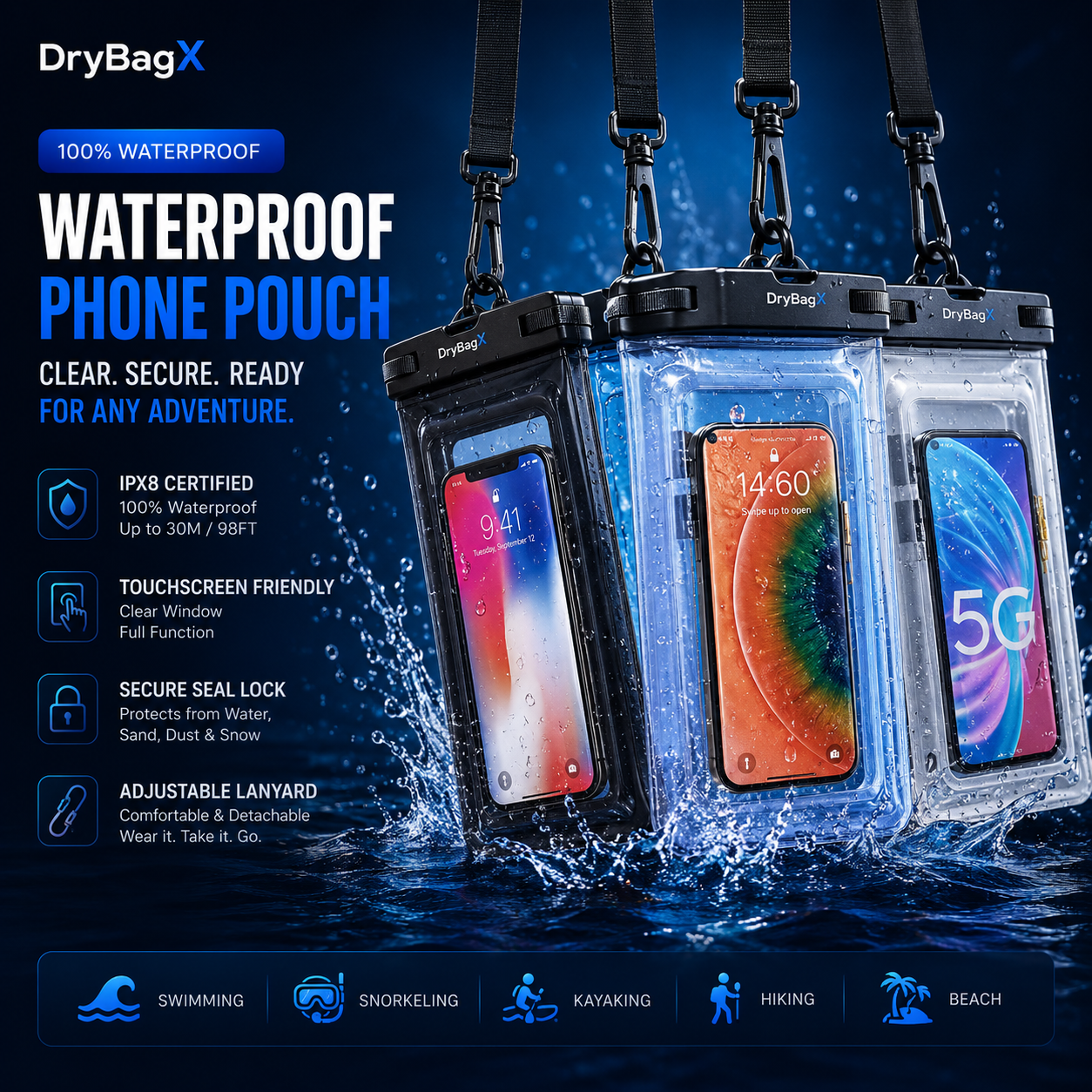 Clear Waterproof Phone Crossbody Bag