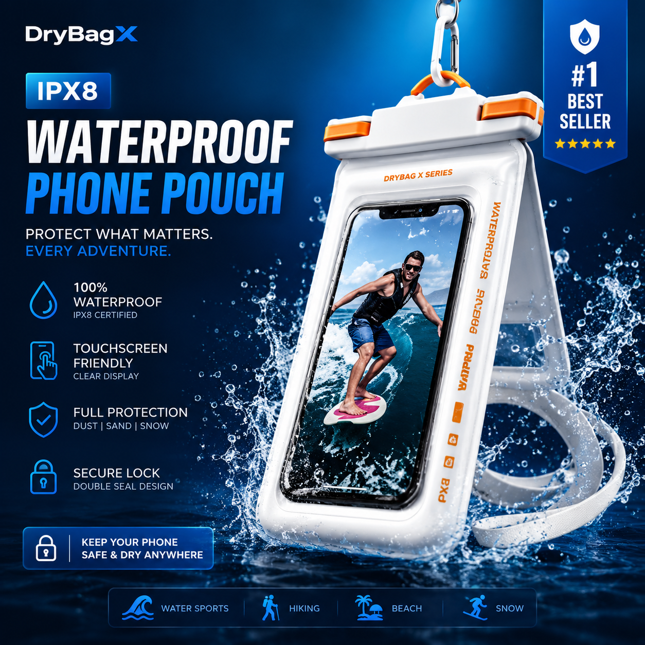 IPX8 Floating Waterproof Phone Pouch