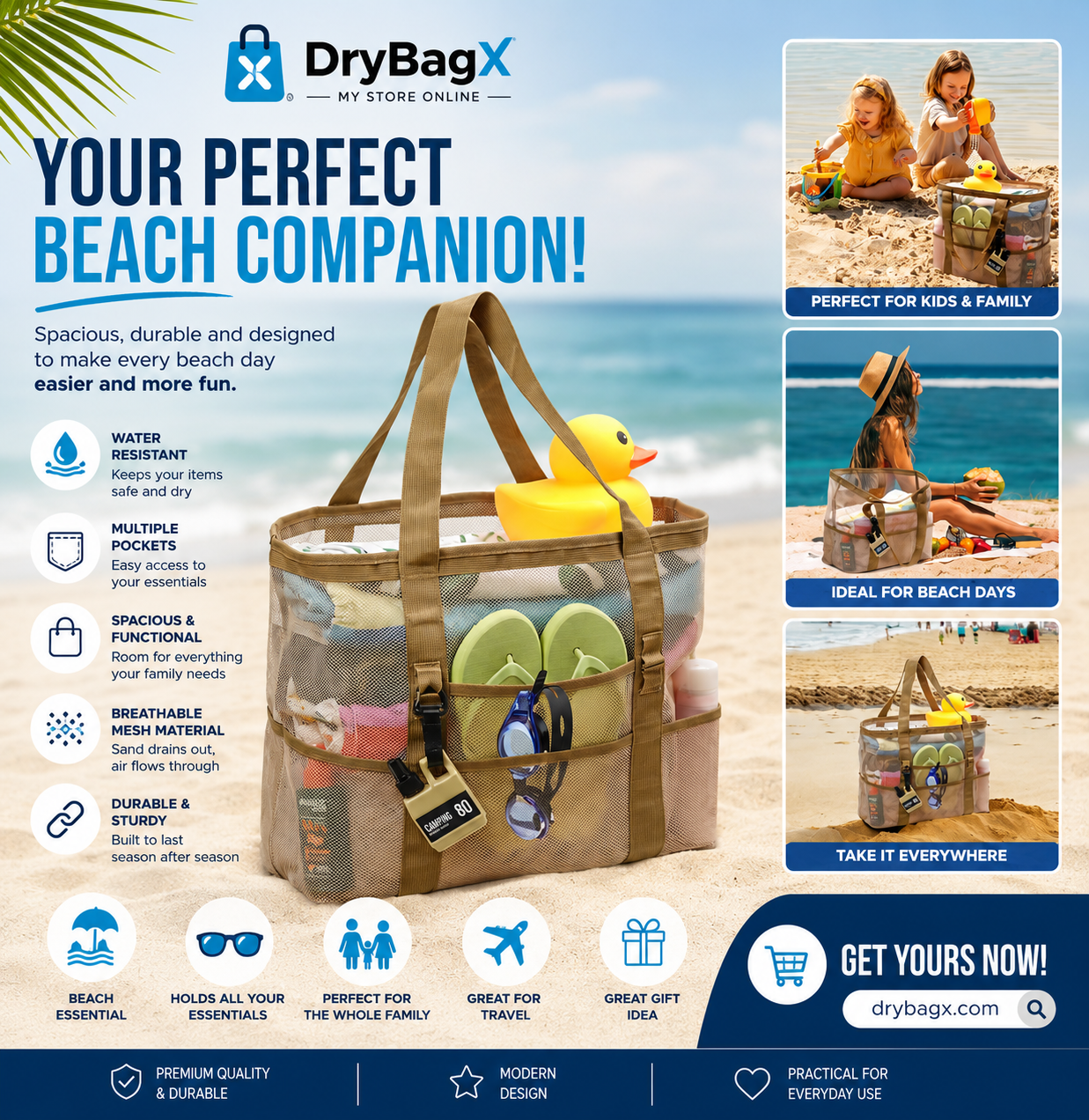 40L Beach Bag — Sand-Free