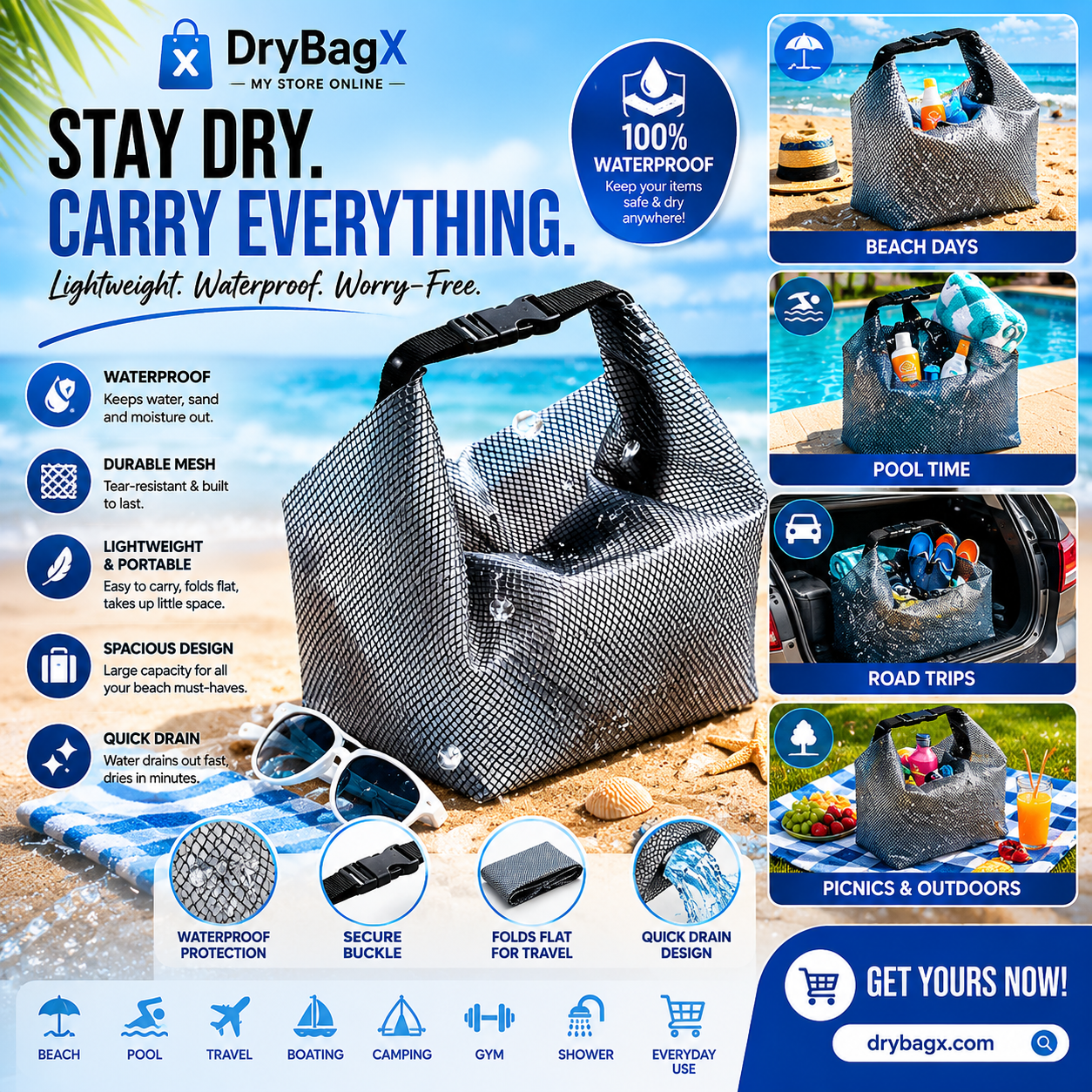 Waterproof Shower & Gym Caddy