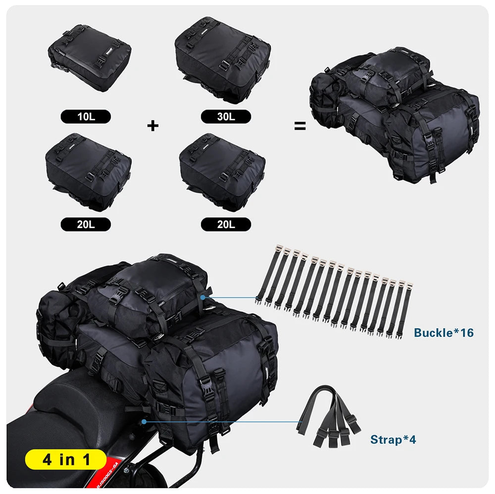 Expandable Waterproof Motorcycle Tail Bag | 10L, 20L & 30L |