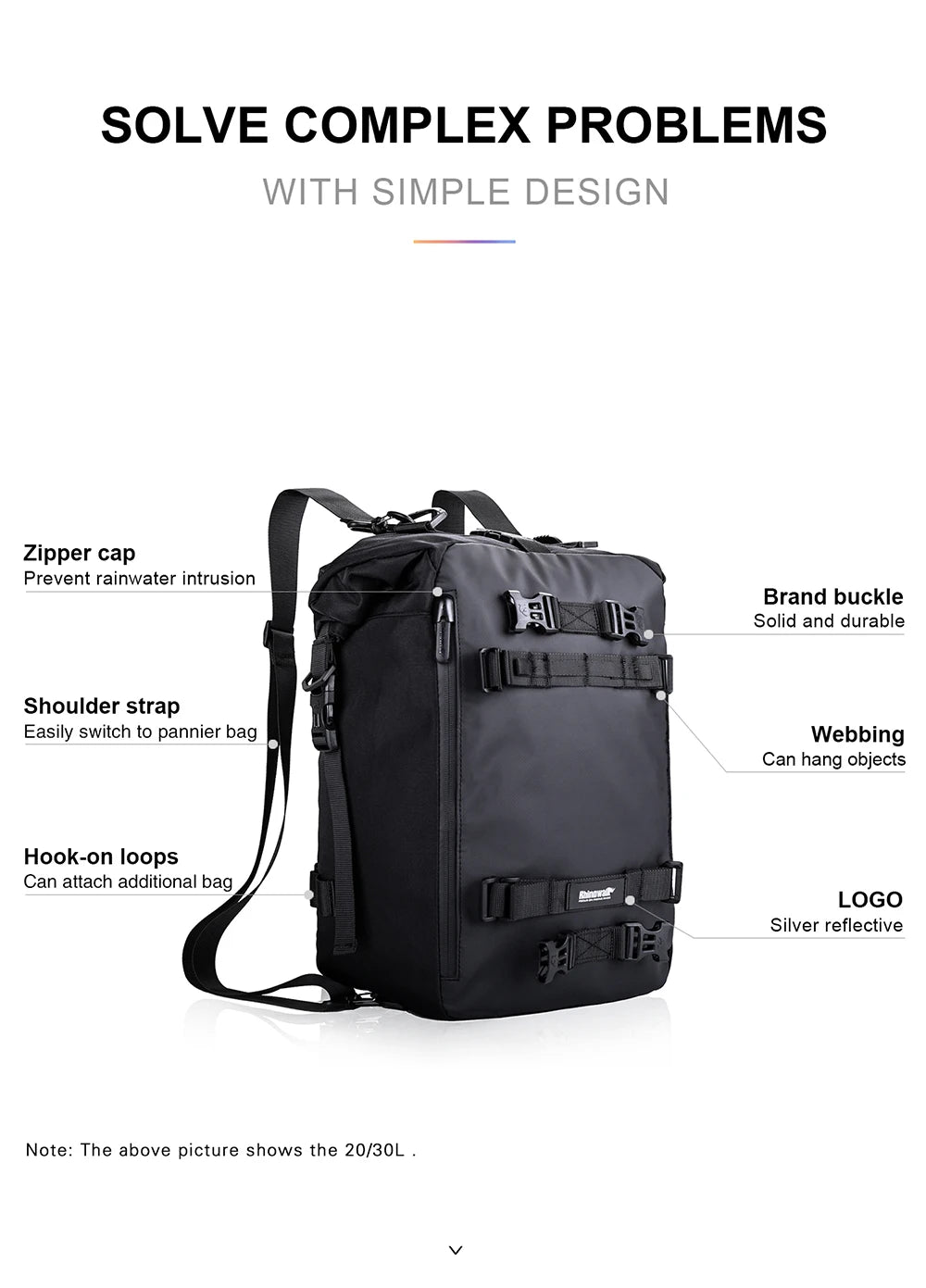 Expandable Waterproof Motorcycle Tail Bag | 10L, 20L & 30L |