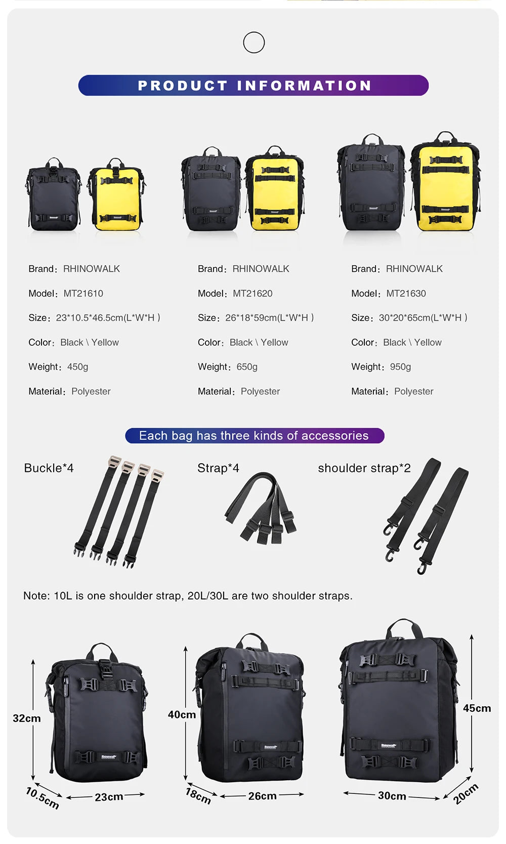 Expandable Waterproof Motorcycle Tail Bag | 10L, 20L & 30L |