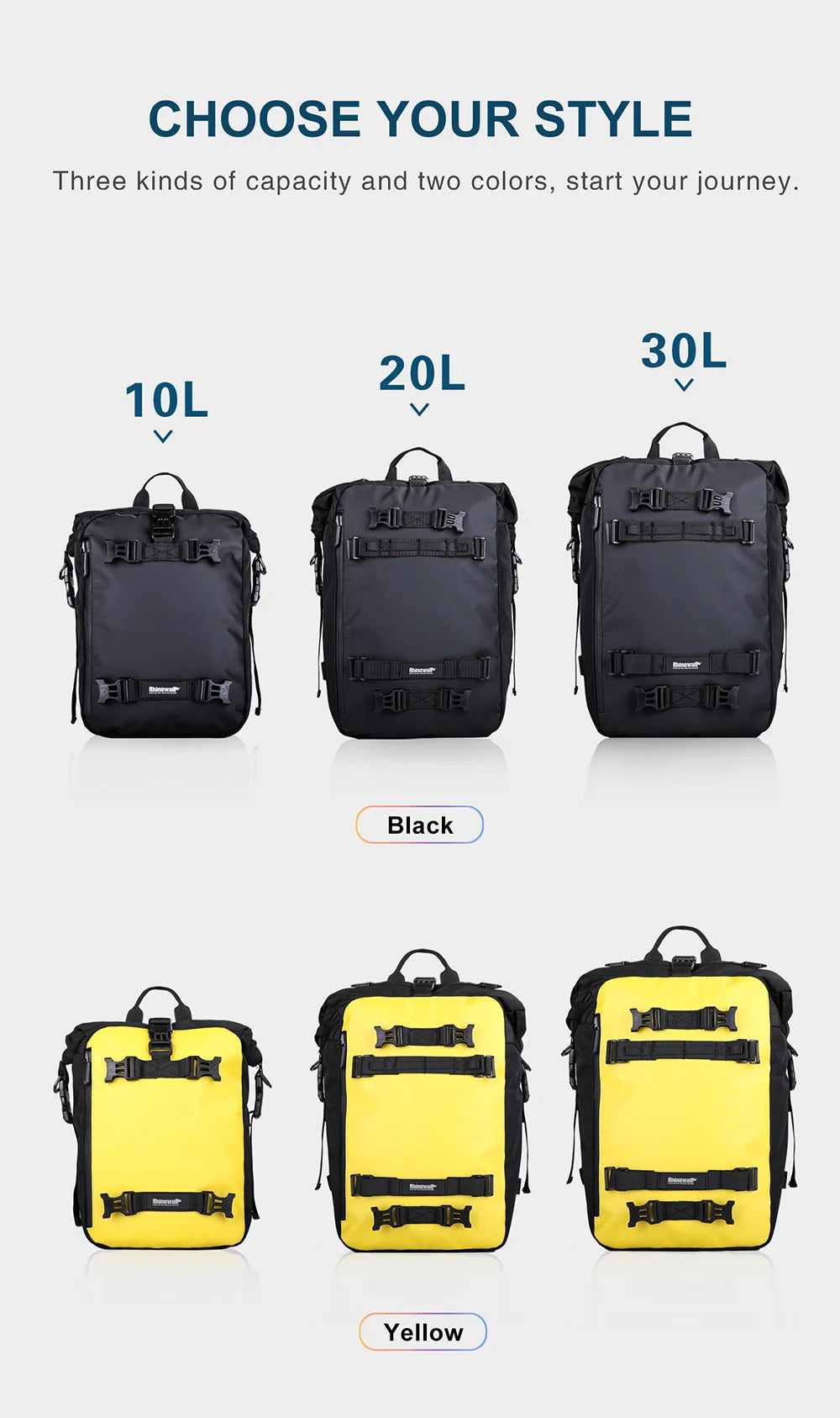 Expandable Waterproof Motorcycle Tail Bag | 10L, 20L & 30L |