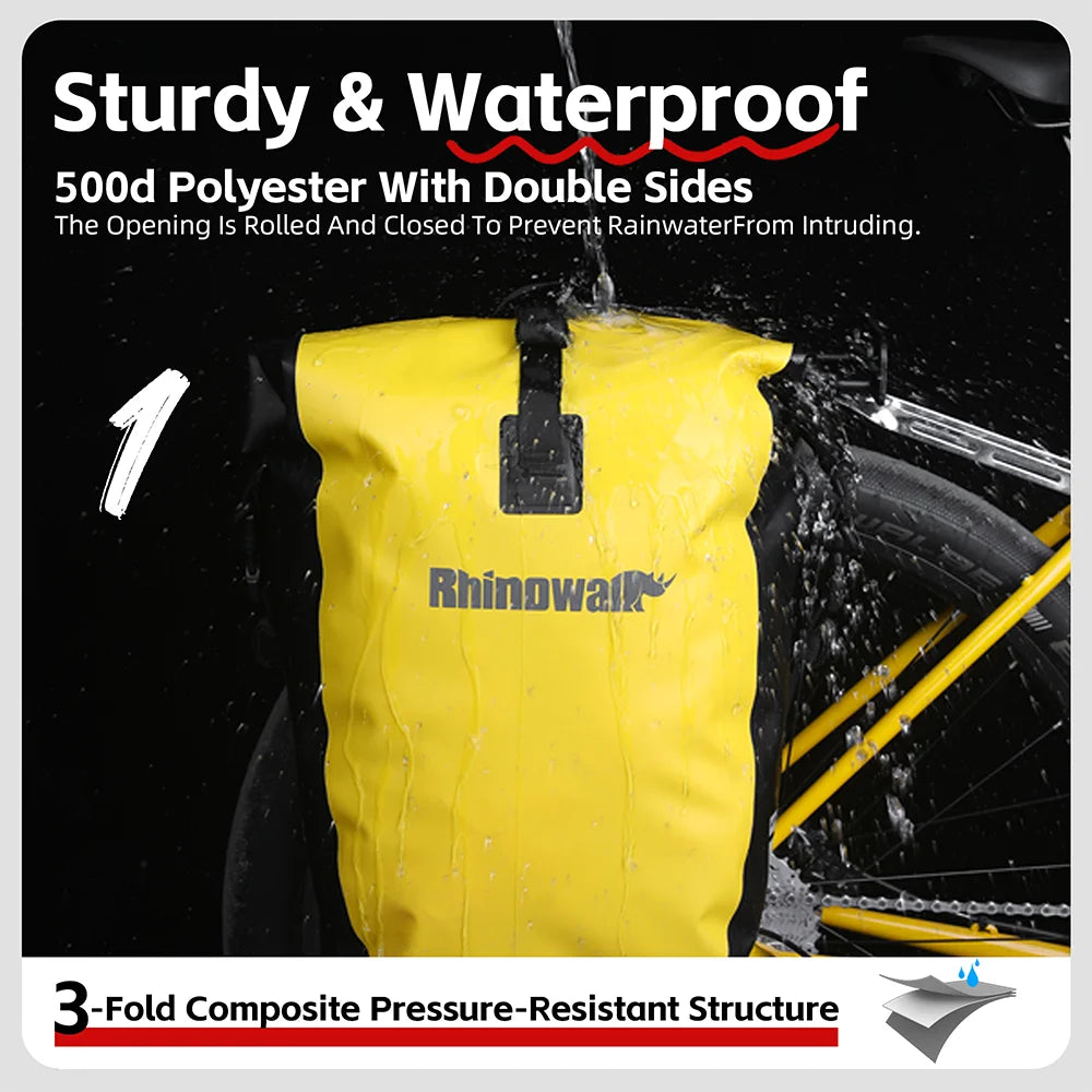Waterproof Bike Pannier 27L | Quick Release Rear Rack Bag