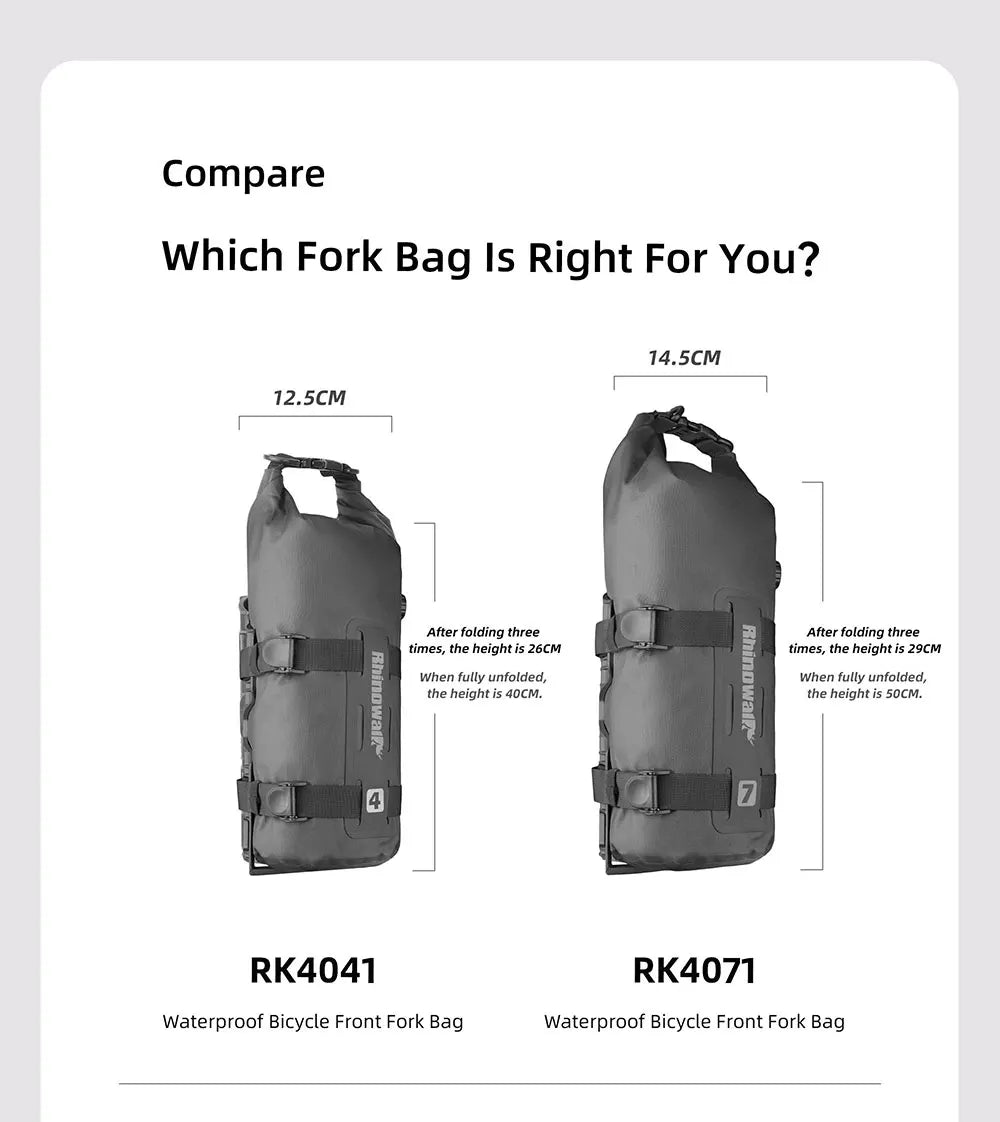 Bike Fork Waterproof Dry Bag 4L/7L | Quick Release Cycling Bag