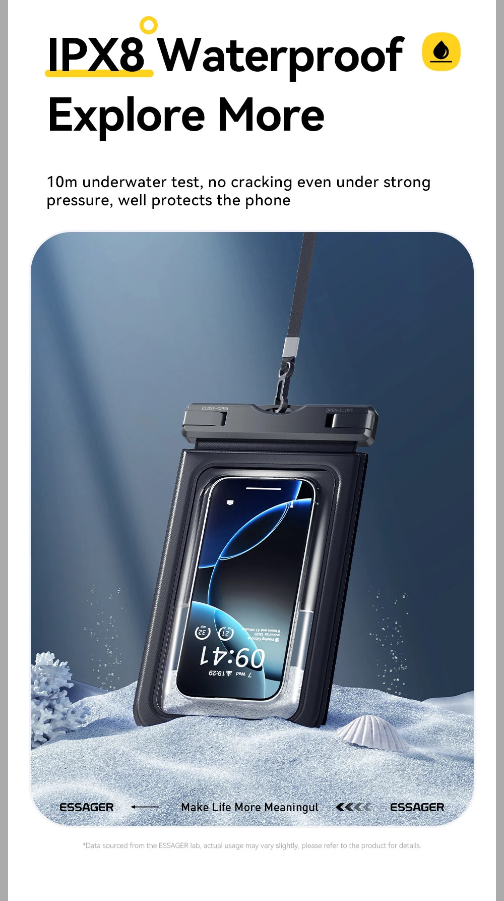 IPX8 Dual-Pocket Waterproof Phone Pouch