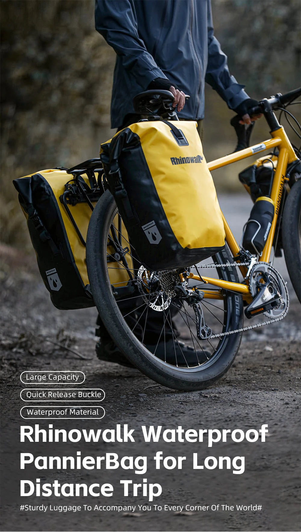 Waterproof Bike Pannier 27L | Quick Release Rear Rack Bag
