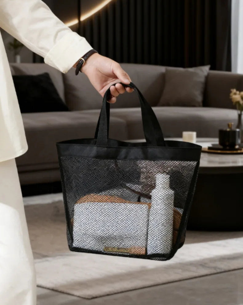 Large Mesh Tote with Pockets
