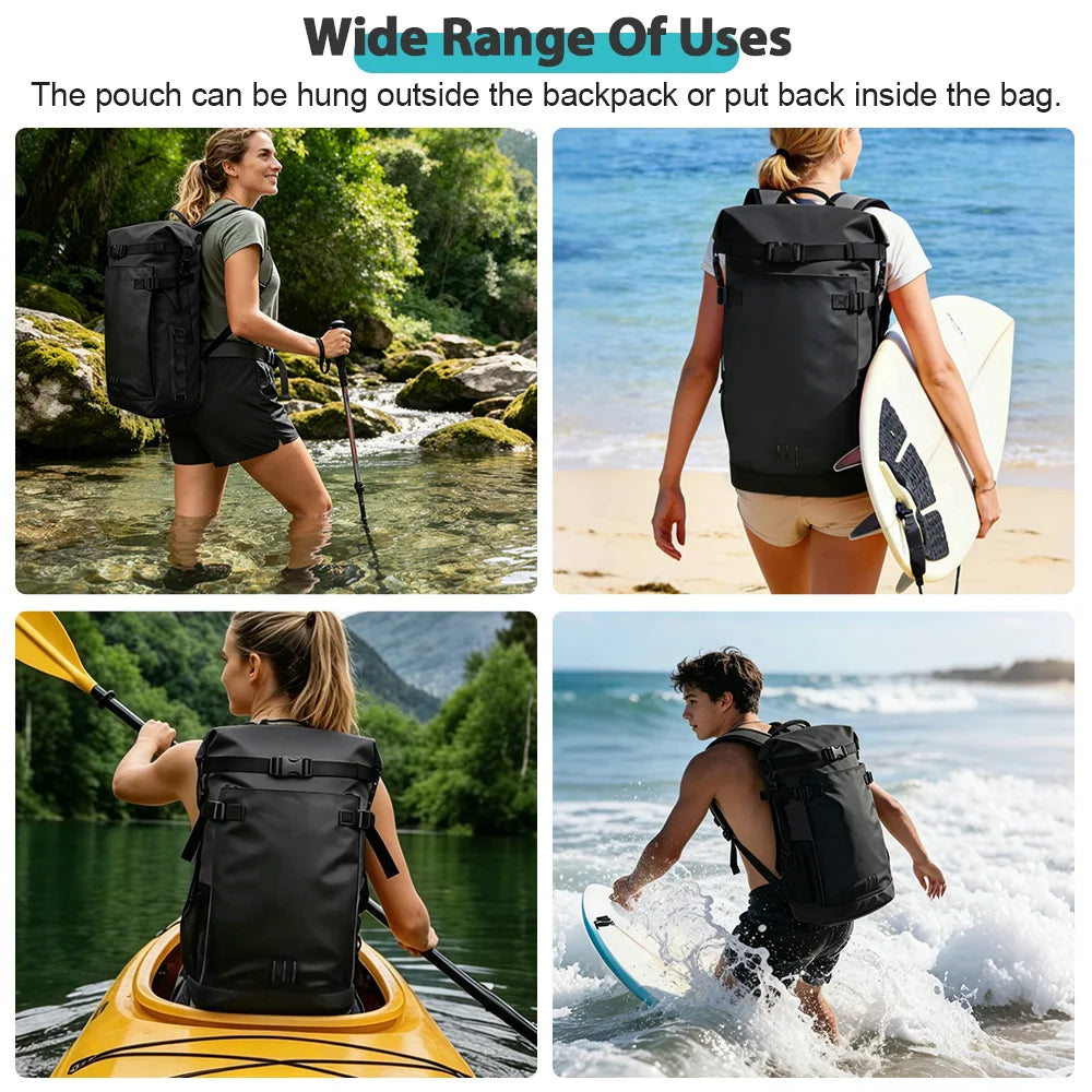 Floating Waterproof Dry Backpack 25L/35L | Roll-Top Outdoor Backpack |