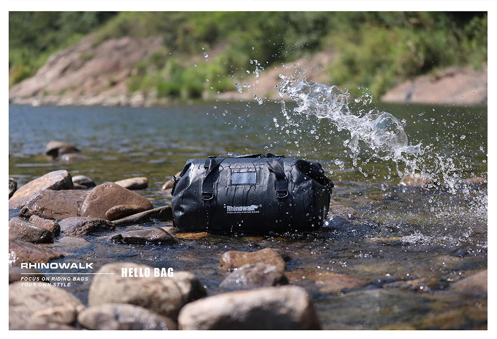 RhinoWalk 45L Waterproof Motorcycle Tail Bag | Durable Rear Seat Travel Luggage