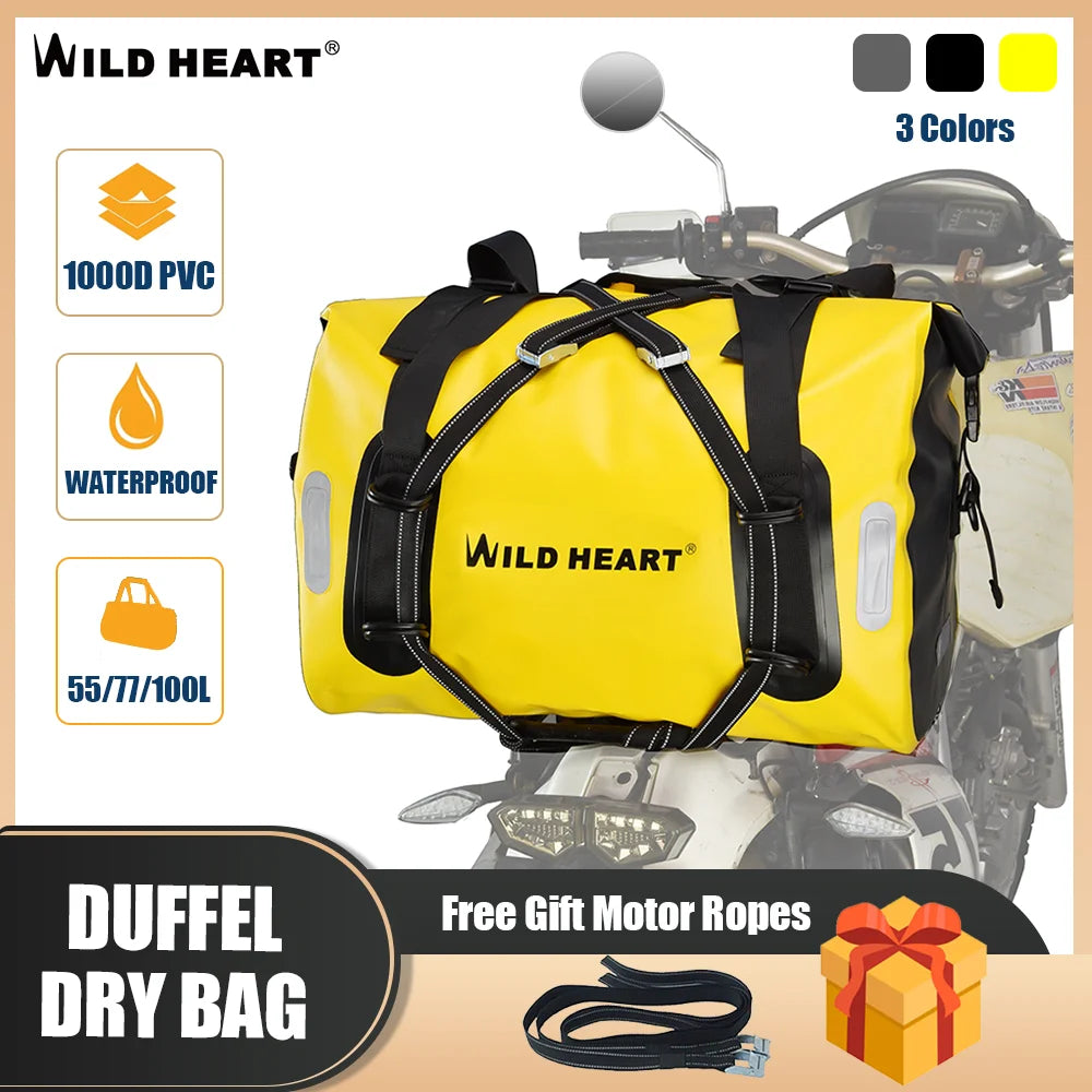 70L Waterproof Motorcycle Tail Bag – U-Shape Travel Luggage for Adventure & Touring