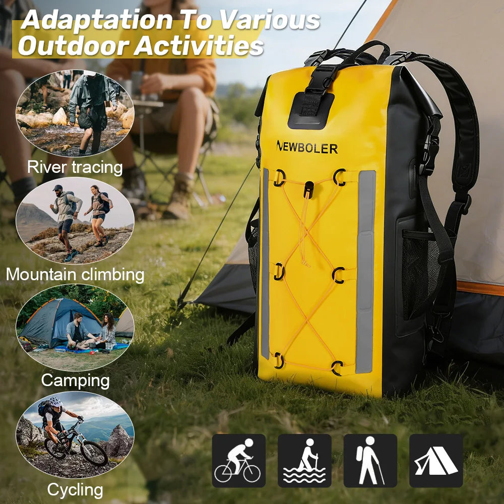 Waterproof Dry Backpack 25L – Floating Roll Top Bag for Kayaking, Beach, Camping & Hiking