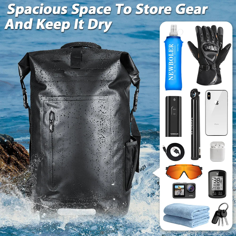 35L Waterproof Dry Backpack – Floating Roll-Top Bag for Kayaking, Beach, Hiking & Travel