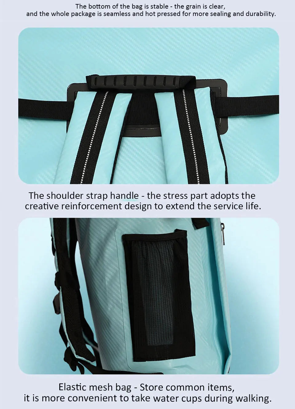 30L Waterproof Dry Backpack – Roll-Top Bag with Dry & Wet Separation for Beach, Kayaking & Travel