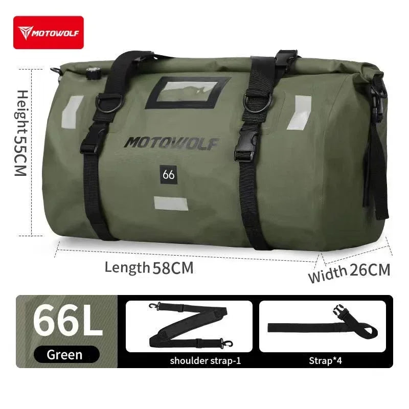 Roll-Top Waterproof Motorcycle Luggage Bag