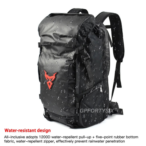 48L Waterproof Motorcycle Tail Bag Backpack | Helmet & Travel Luggage