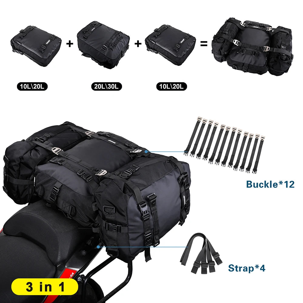 Expandable Waterproof Motorcycle Tail Bag | 10L, 20L & 30L |