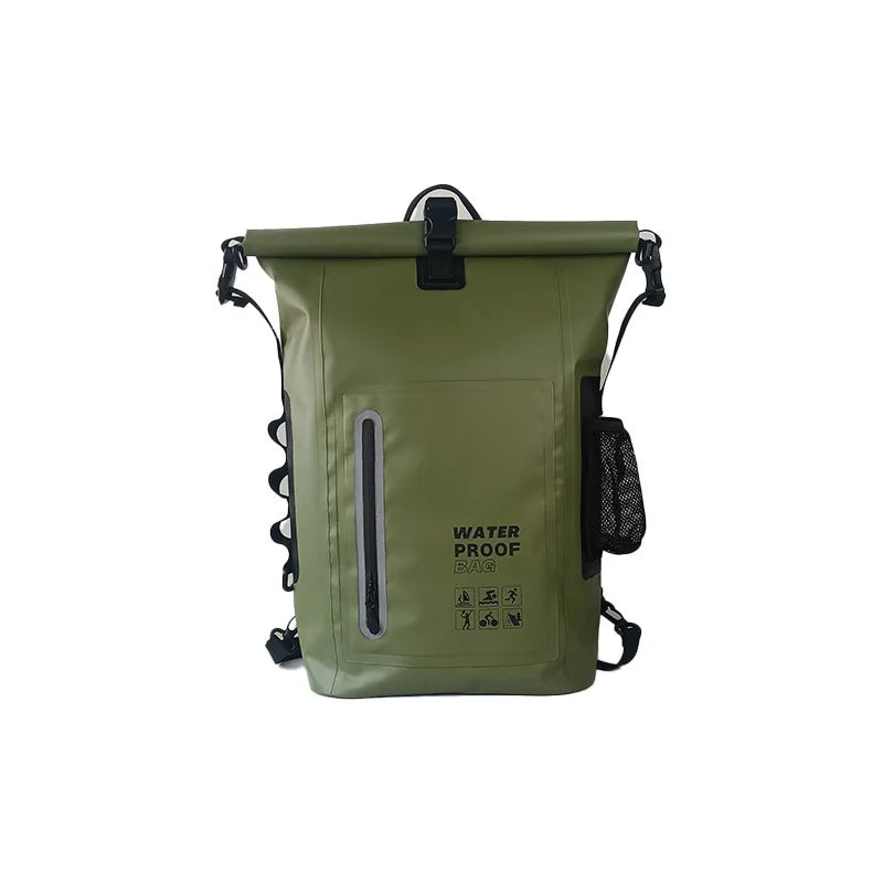 25L Waterproof Dry Backpack – Roll-Top PVC Bag for Kayaking, Beach, Hiking & Travel