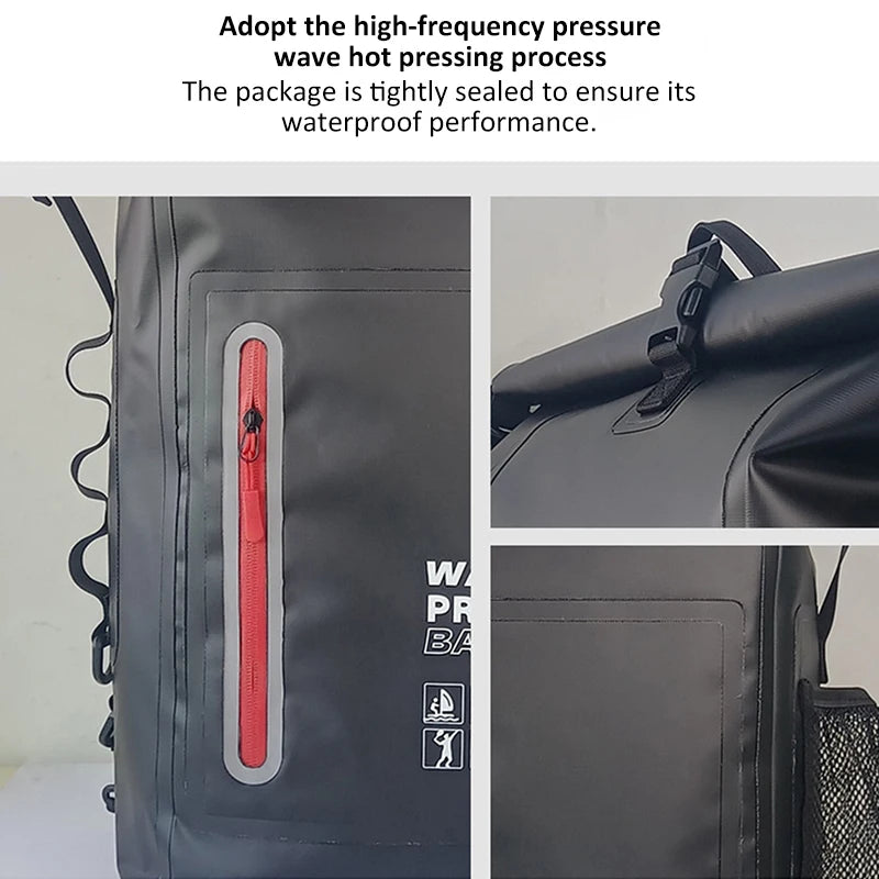 25L Waterproof Dry Backpack – Roll-Top PVC Bag for Kayaking, Beach, Hiking & Travel