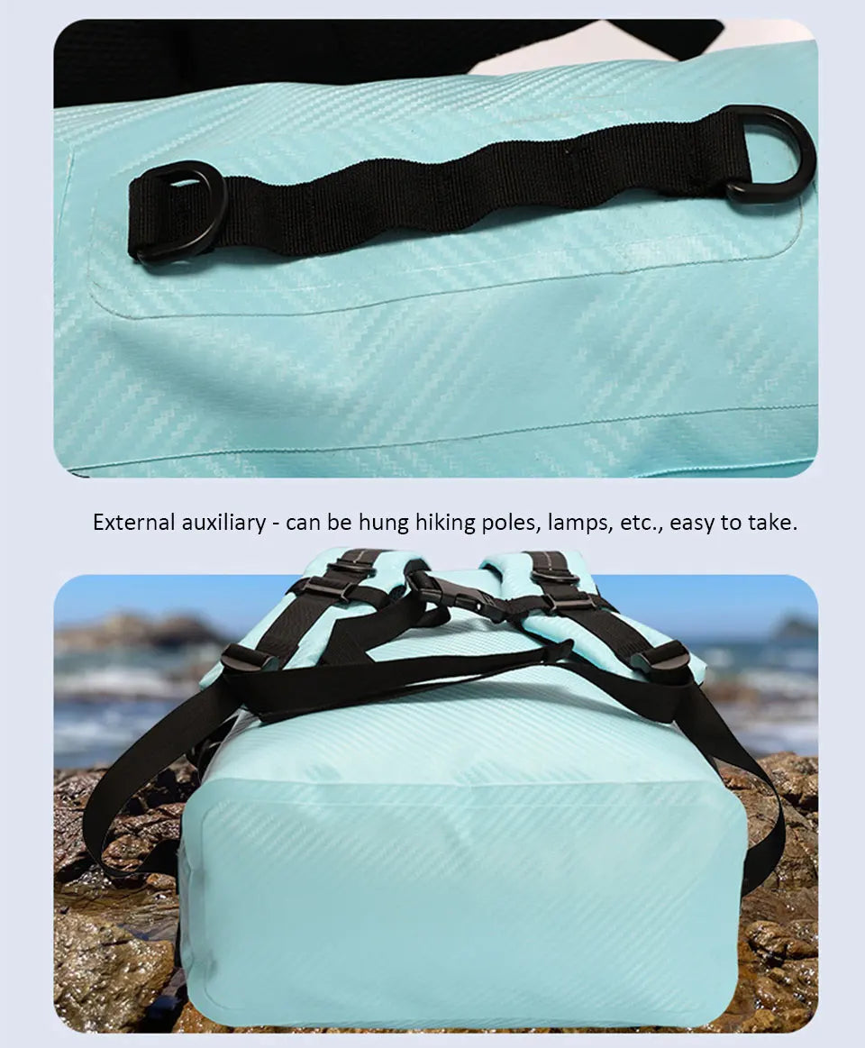 30L Waterproof Dry Backpack – Roll-Top Bag with Dry & Wet Separation for Beach, Kayaking & Travel