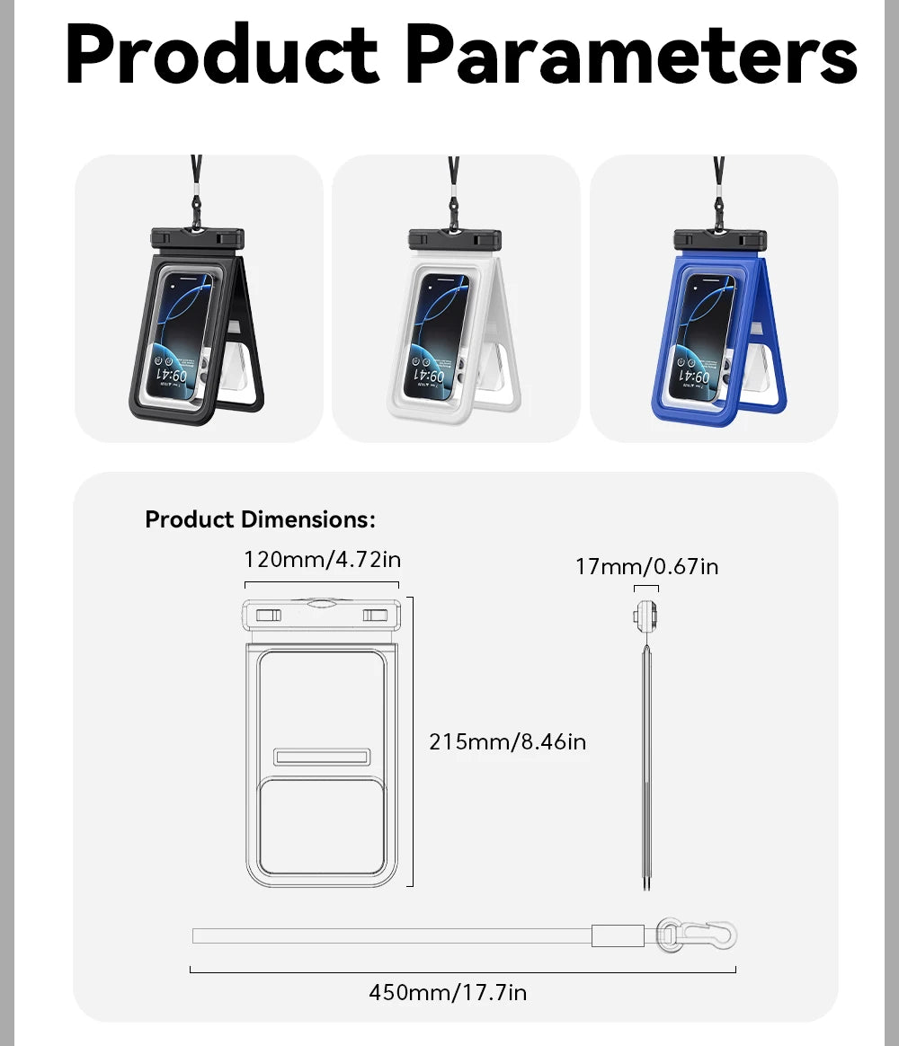 IPX8 Dual-Pocket Waterproof Phone Pouch