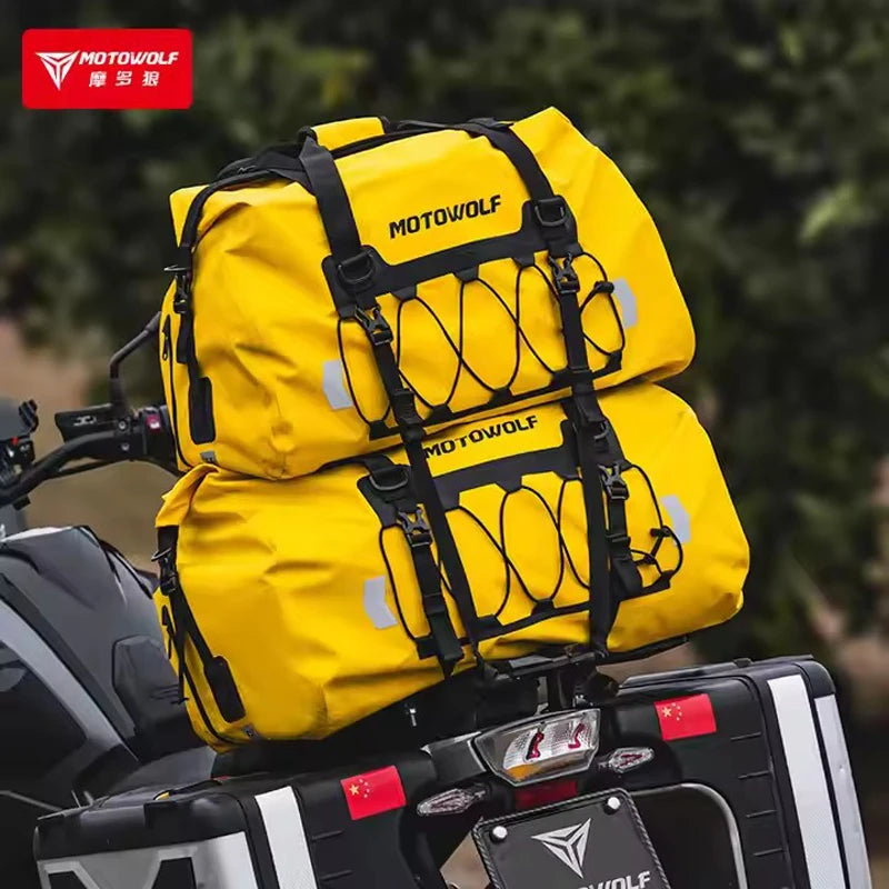 40L/66L Waterproof Motorcycle Tail Bag – Adventure Travel Luggage for Touring & Camping