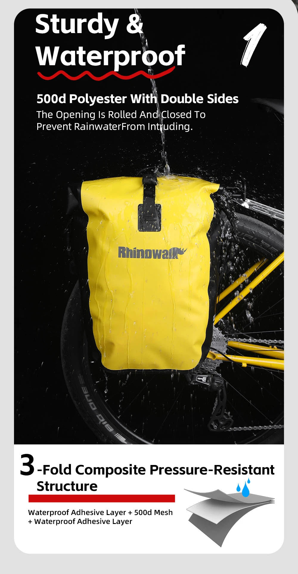 Waterproof Bike Pannier 27L | Quick Release Rear Rack Bag