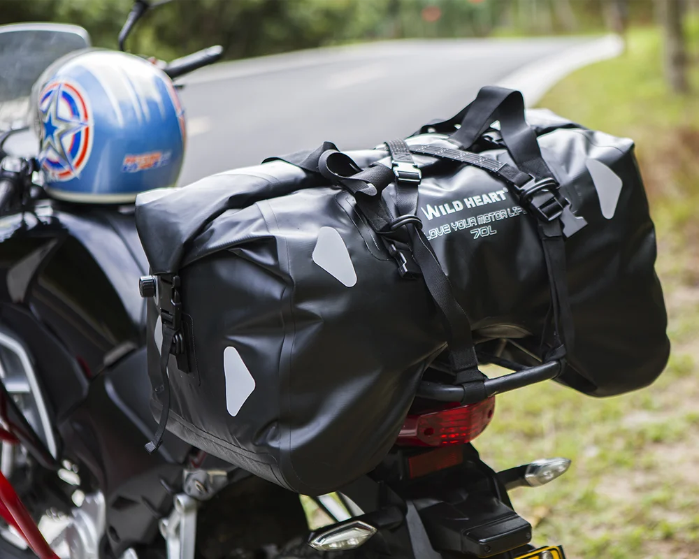 70L Waterproof Motorcycle Tail Bag – U-Shape Travel Luggage for Adventure & Touring