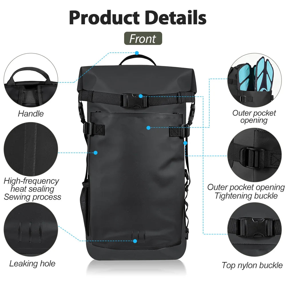 Floating Waterproof Dry Backpack 25L/35L | Roll-Top Outdoor Backpack |