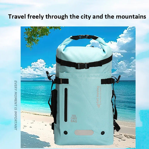 30L Waterproof Dry Backpack – Roll-Top Bag with Dry & Wet Separation for Beach, Kayaking & Travel