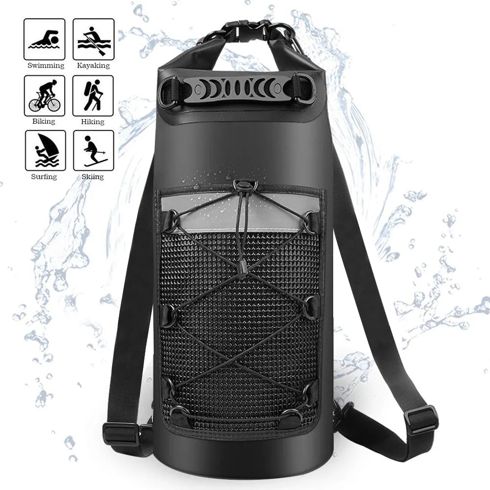 Waterproof Dry Backpack 10L/20L/30L – Lightweight PVC Dry Bag for Kayaking, Beach, Camping & Hiking