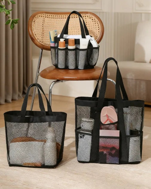 Large Mesh Tote with Pockets