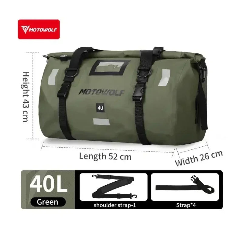 Roll-Top Waterproof Motorcycle Luggage Bag