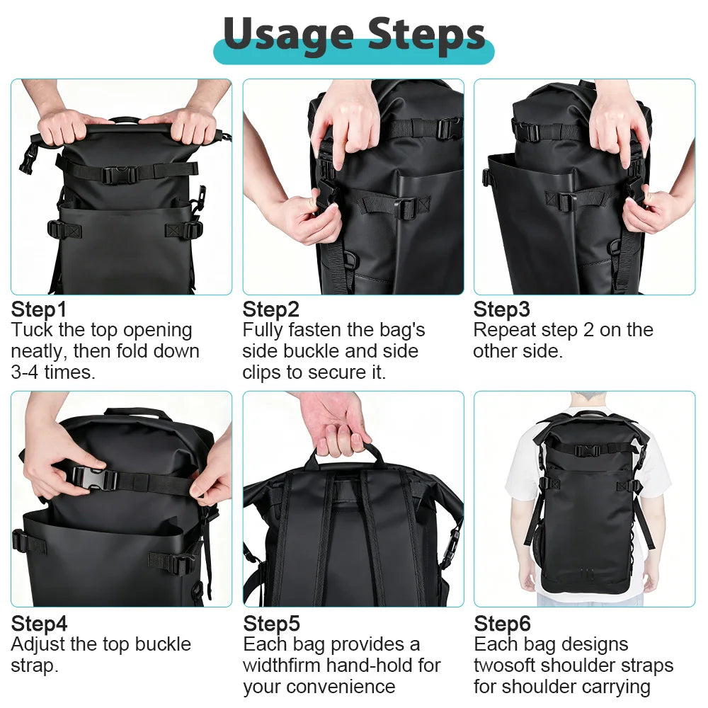 Floating Waterproof Dry Backpack 25L/35L | Roll-Top Outdoor Backpack |