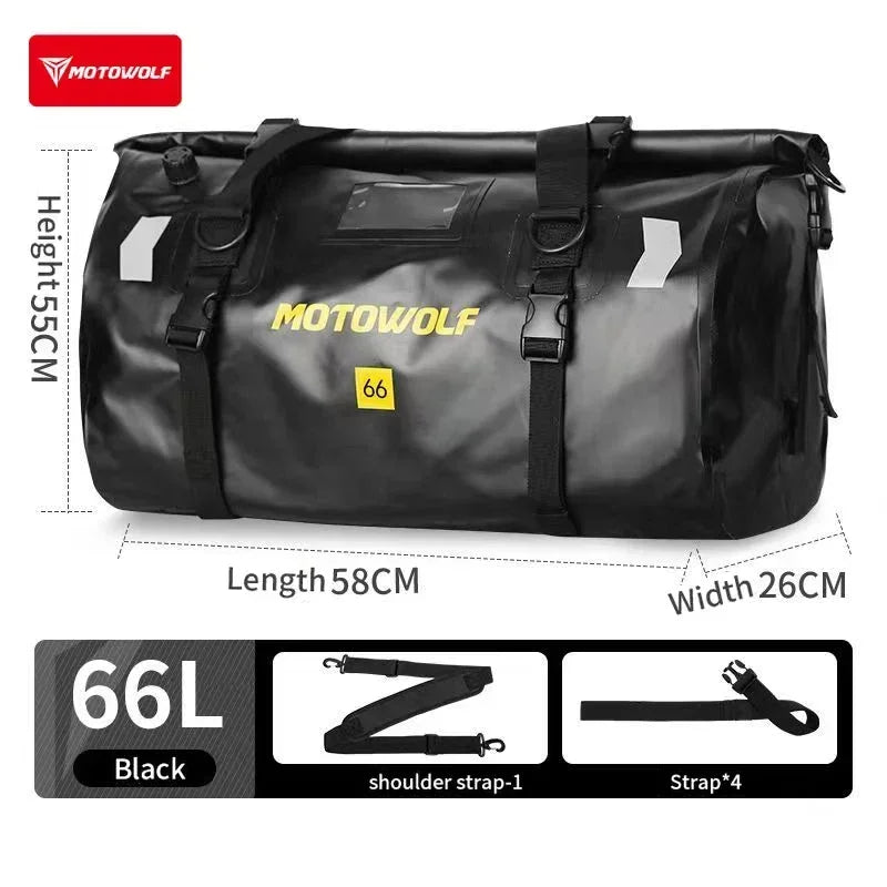 Roll-Top Waterproof Motorcycle Luggage Bag