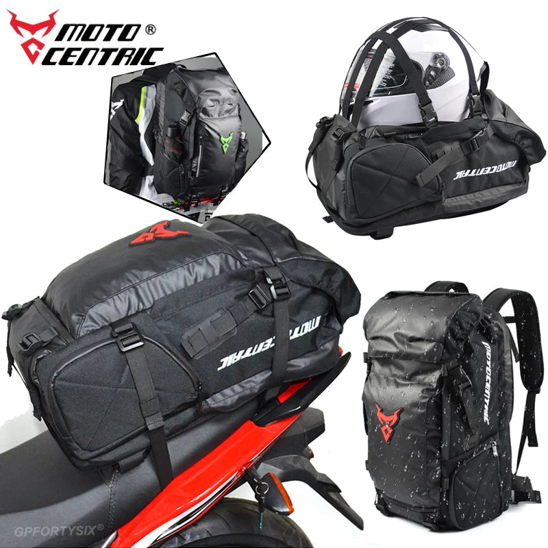 48L Waterproof Motorcycle Tail Bag Backpack | Helmet & Travel Luggage