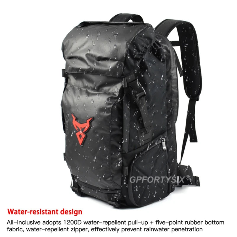 48L Waterproof Motorcycle Tail Bag Backpack | Helmet & Travel Luggage