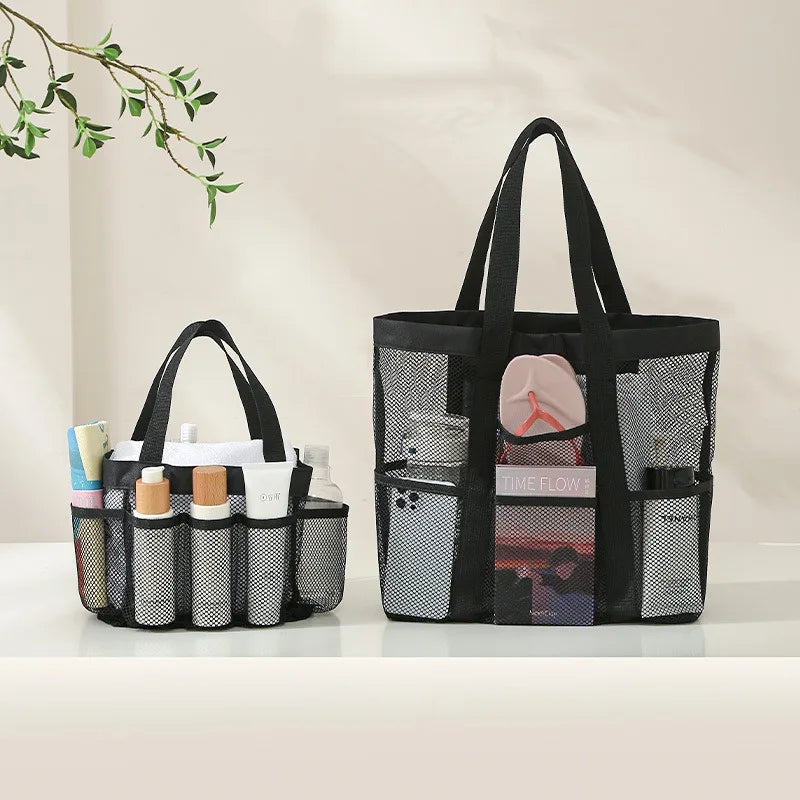 Large Mesh Tote with Pockets