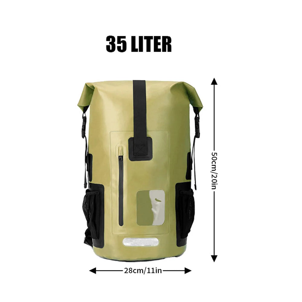 35L Waterproof Roll-Top Backpack – Dry Bag for Hiking, Kayaking, Camping & Travel