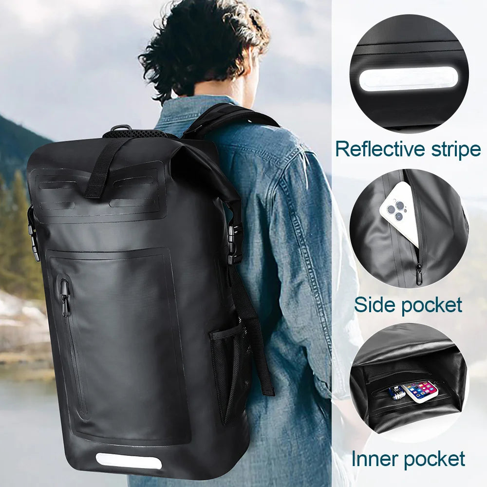 35L Waterproof Dry Backpack – Floating Roll-Top Bag for Kayaking, Beach, Hiking & Travel