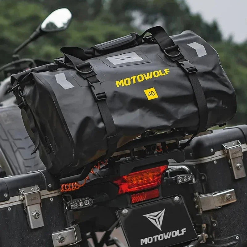 Roll-Top Waterproof Motorcycle Luggage Bag
