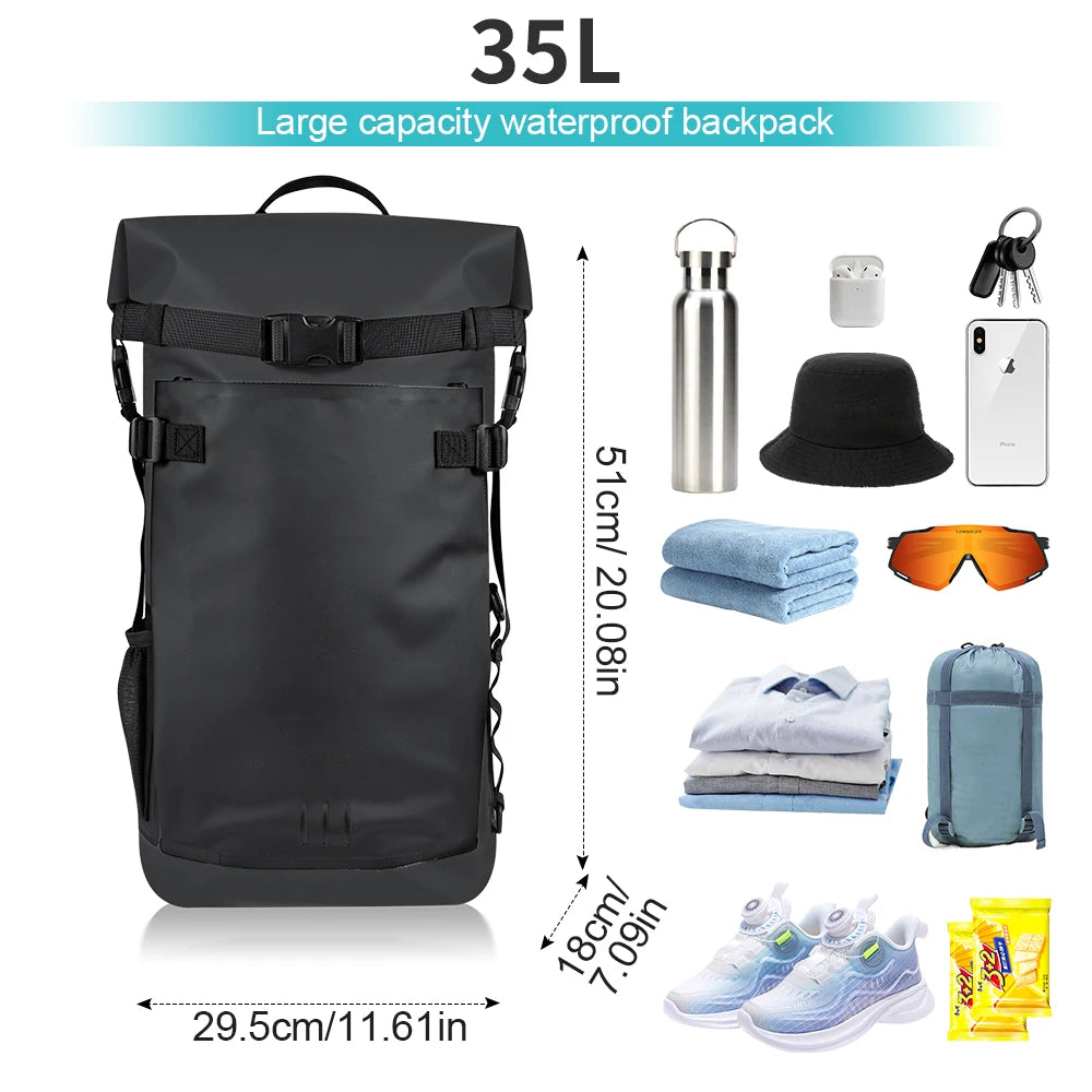Floating Waterproof Dry Backpack 25L/35L | Roll-Top Outdoor Backpack |