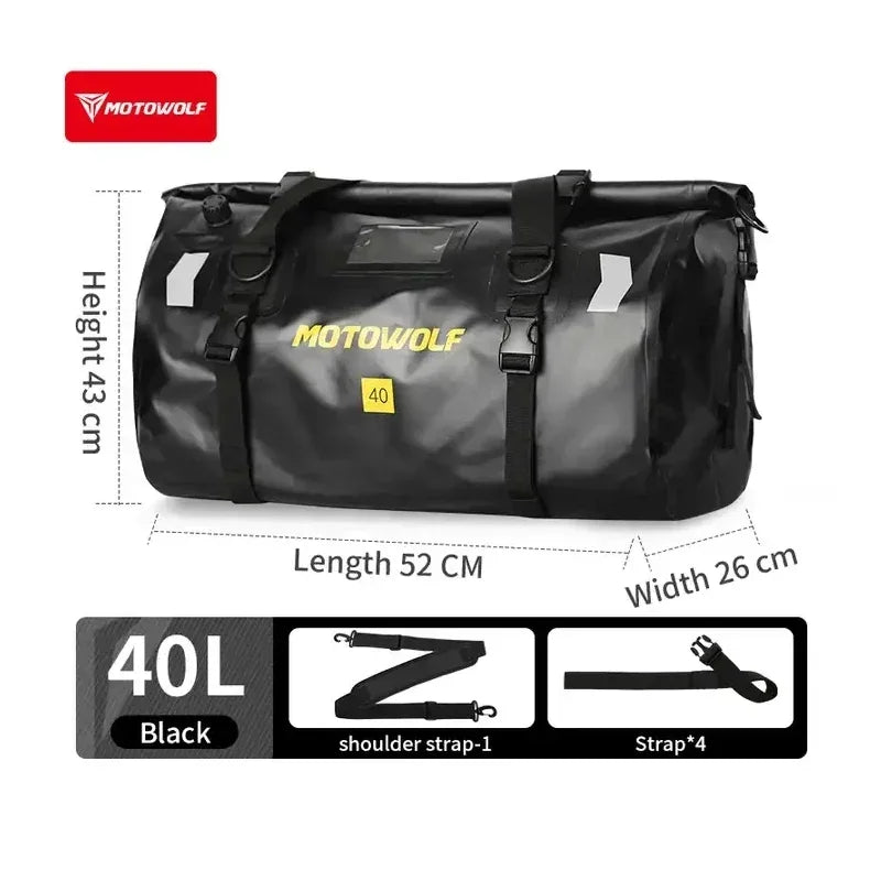 Roll-Top Waterproof Motorcycle Luggage Bag