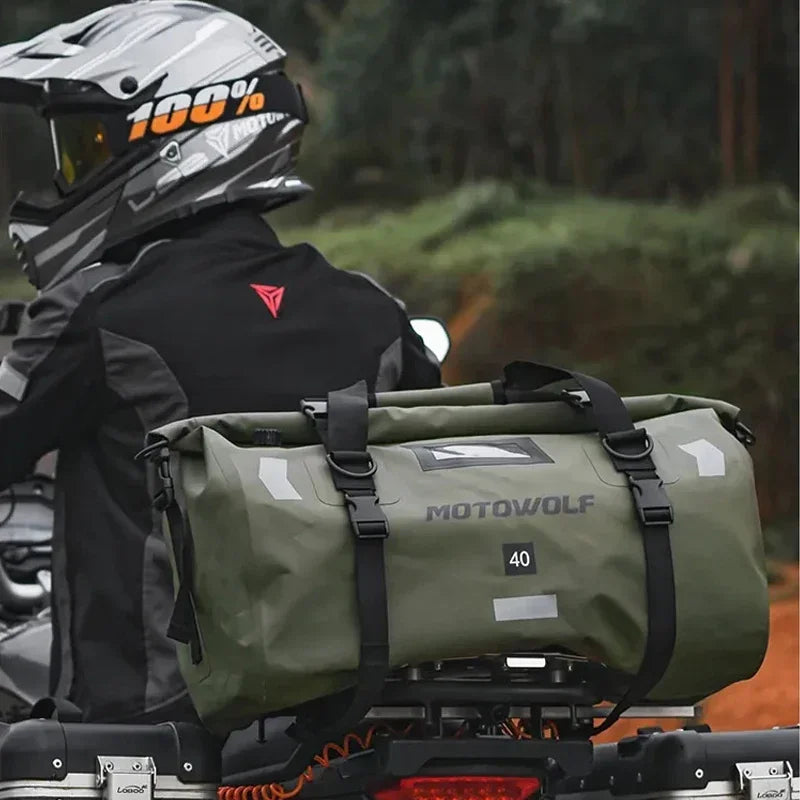 Roll-Top Waterproof Motorcycle Luggage Bag