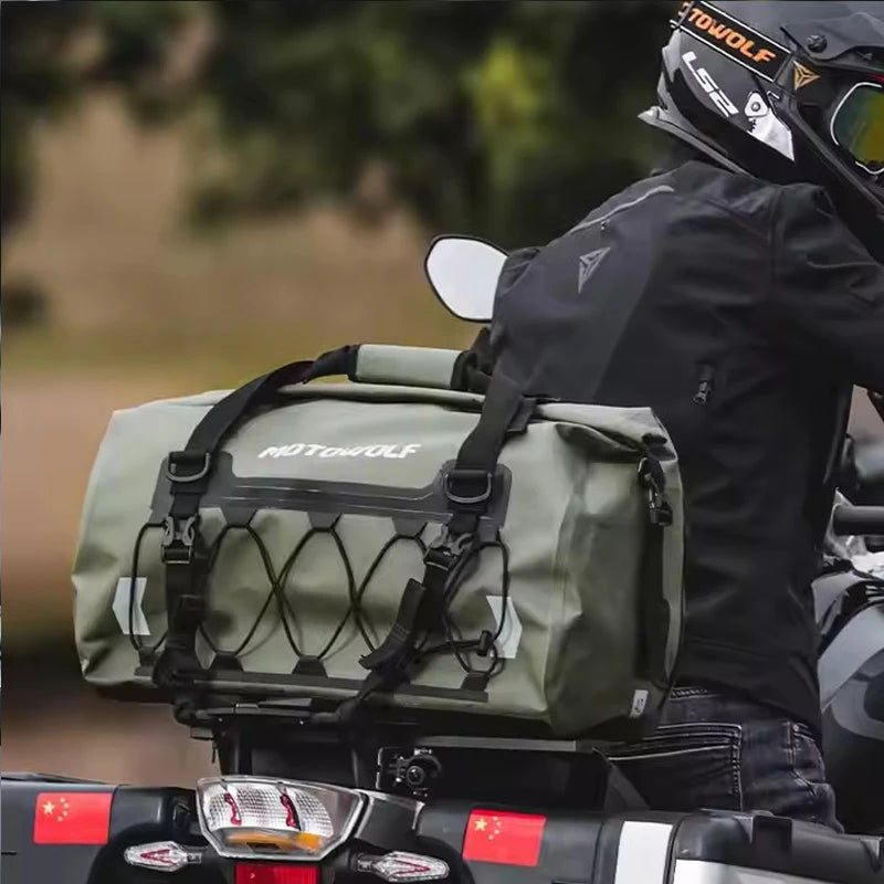 40L/66L Waterproof Motorcycle Tail Bag – Adventure Travel Luggage for Touring & Camping