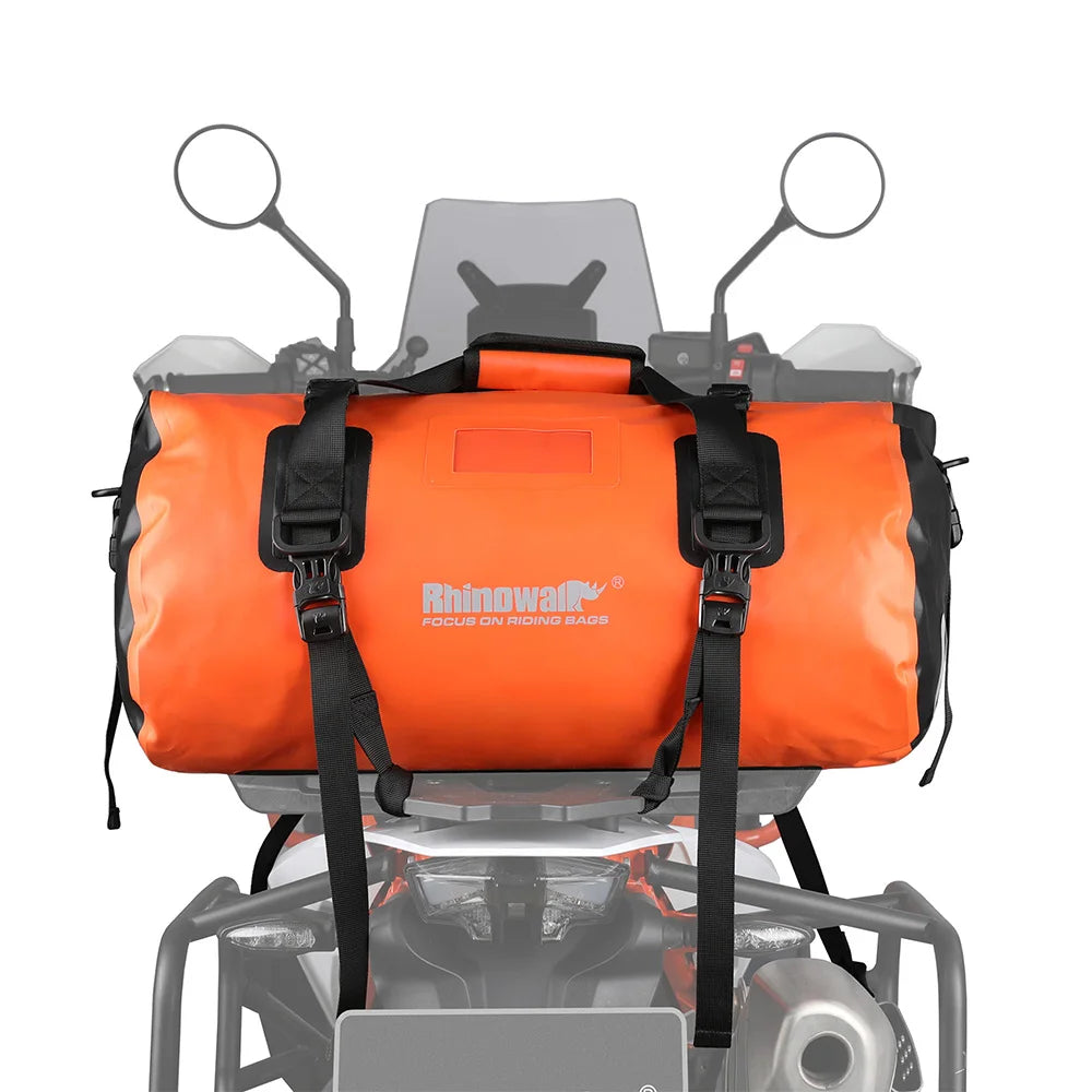 RhinoWalk 45L Waterproof Motorcycle Tail Bag | Durable Rear Seat Travel Luggage